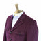 Purple jacket on a mannequin with a white shirt underneath against a white background