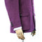 Purple blazer on a mannequin with wooden hands against a white background