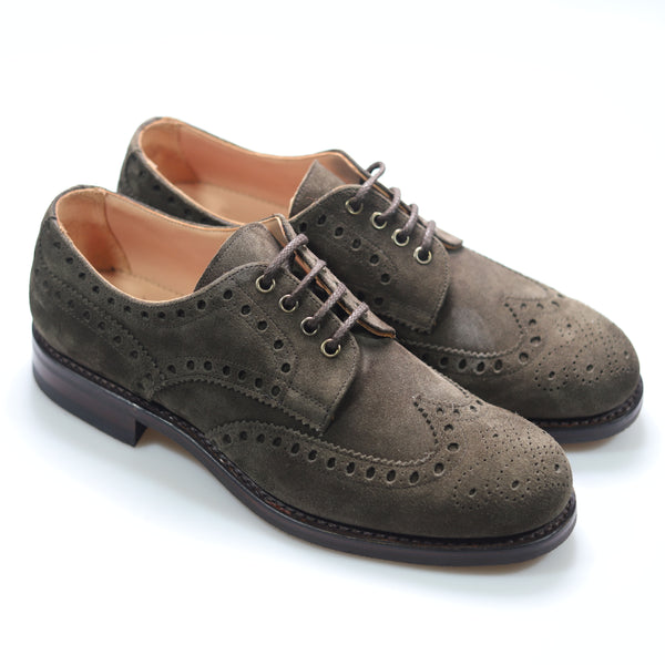 Connemara Derby Brogue in Khaki Suede
