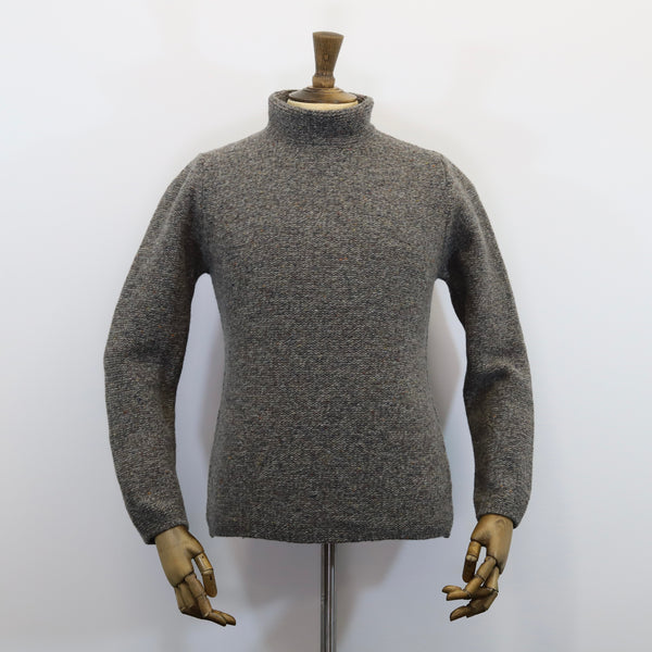 Fisherman Out of Ireland Funnel-Neck Sweater - Smoke