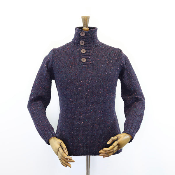Fisherman Out of Ireland Button Neck Sweater - Seaweed