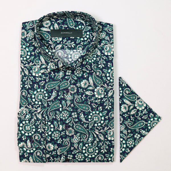 Donnelly Navy Paisley Shirt