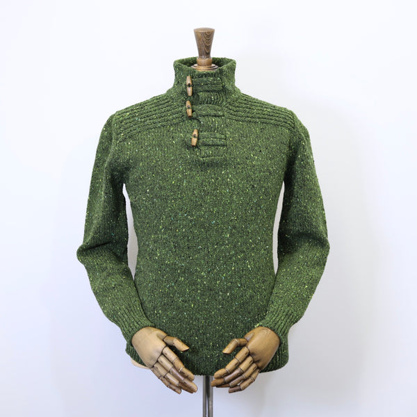 Fisherman Out of Ireland Toggle Neck Sweater - Shamrock