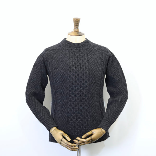 Fisherman Out of Ireland Aran Sweater - Charcoal