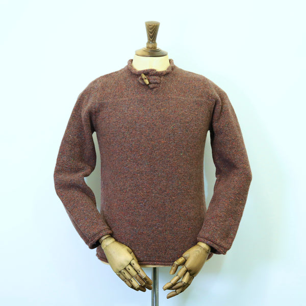 Fisherman Out of Ireland Mini-Toggle Neck Sweater - Chestnut