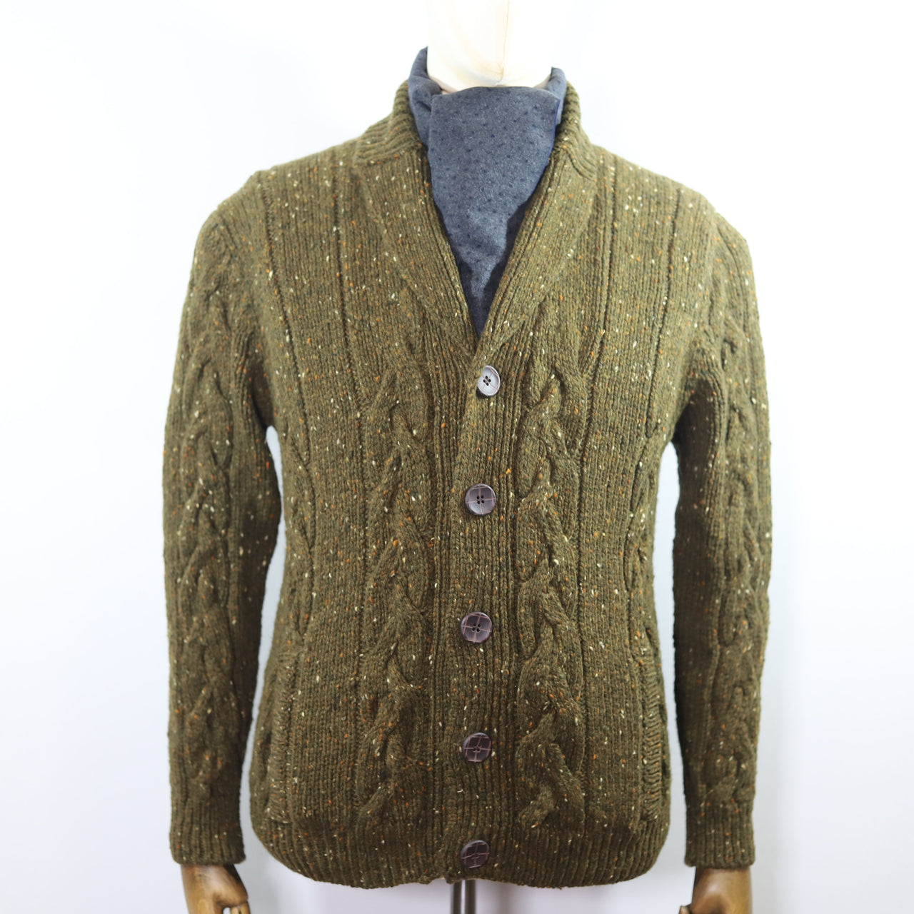 Fisherman Out Of Ireland Cardigan - Olive