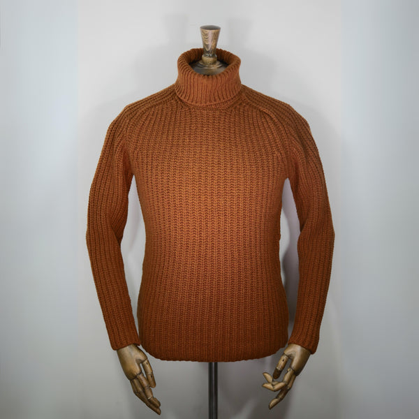 Fisherman out of Ireland Roll Neck Sweater - Copper Breton