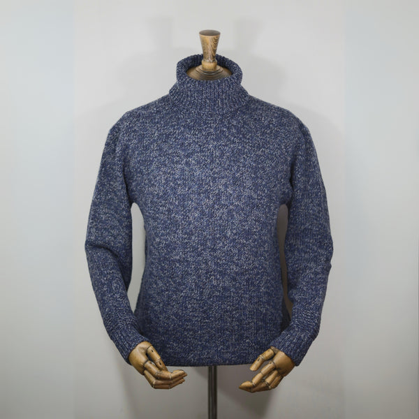 Fisherman out of Ireland Roll Neck Sweater - Indigo