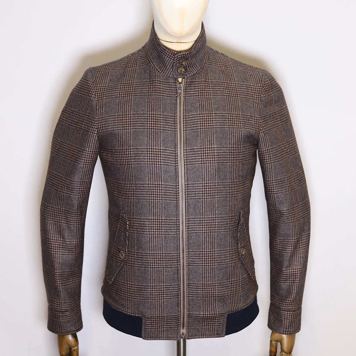 Florentino Prince of Wales Wool Bomber Jacket
