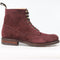 Lough Erne Wingcap Brogue Boot in Plum Suede