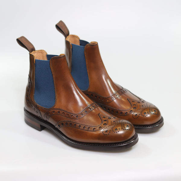 Slemish Brogue Chelsea Boot in Mahogany Polo