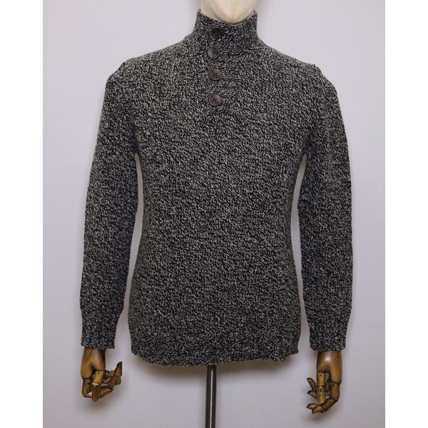 Fisherman Out Of Ireland Button Neck Sweater - Blackstone