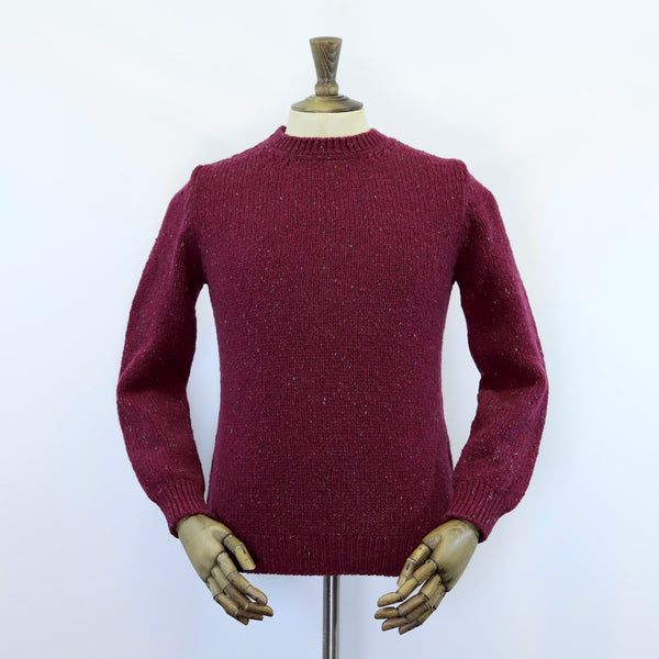 Fisherman Out of Ireland Crew Neck Sweater - Berry