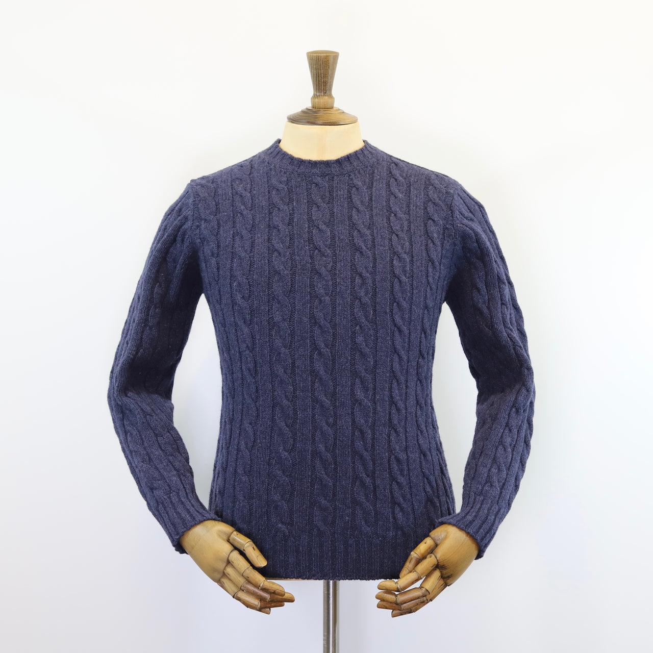 Fisherman Out of Ireland Navy Cabled Crew Neck Sweater