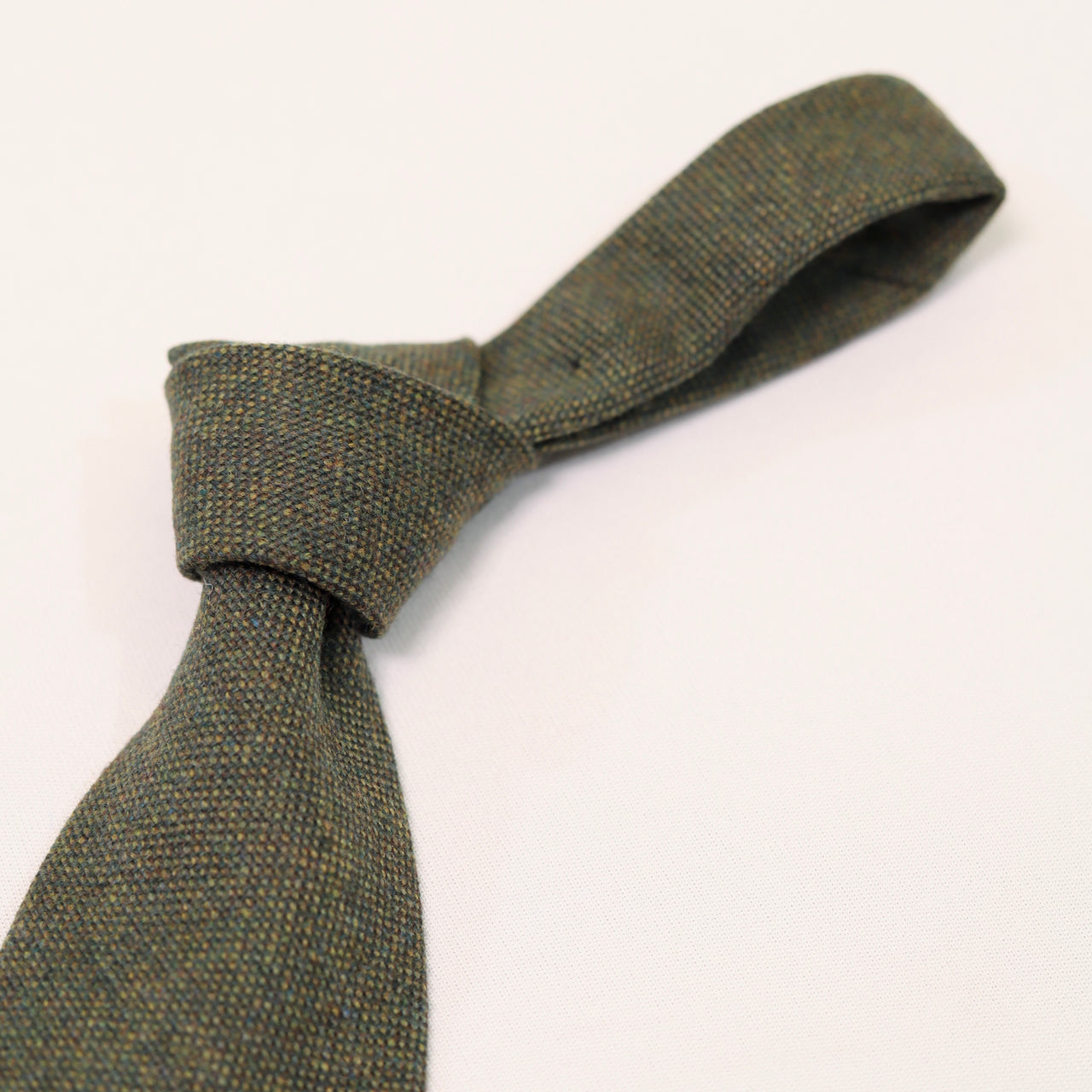 Hand Crafted Scabal Green Tweed Tie