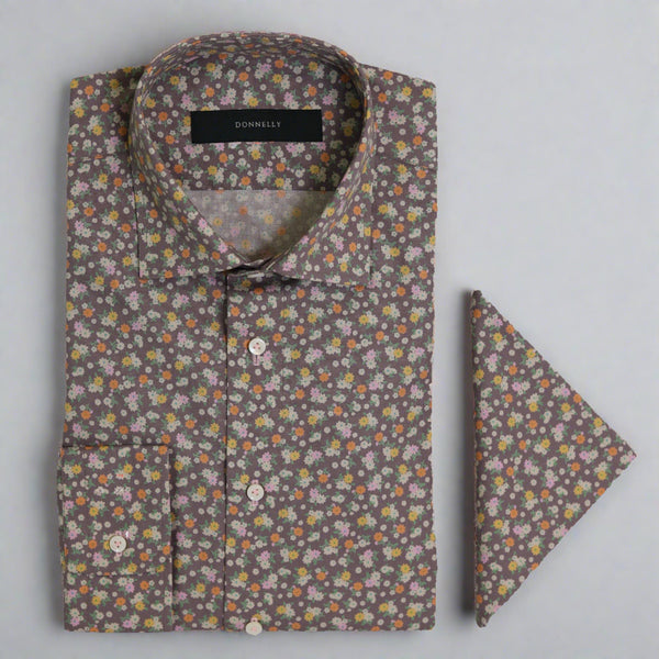 Taupe Flower Donnelly Shirt
