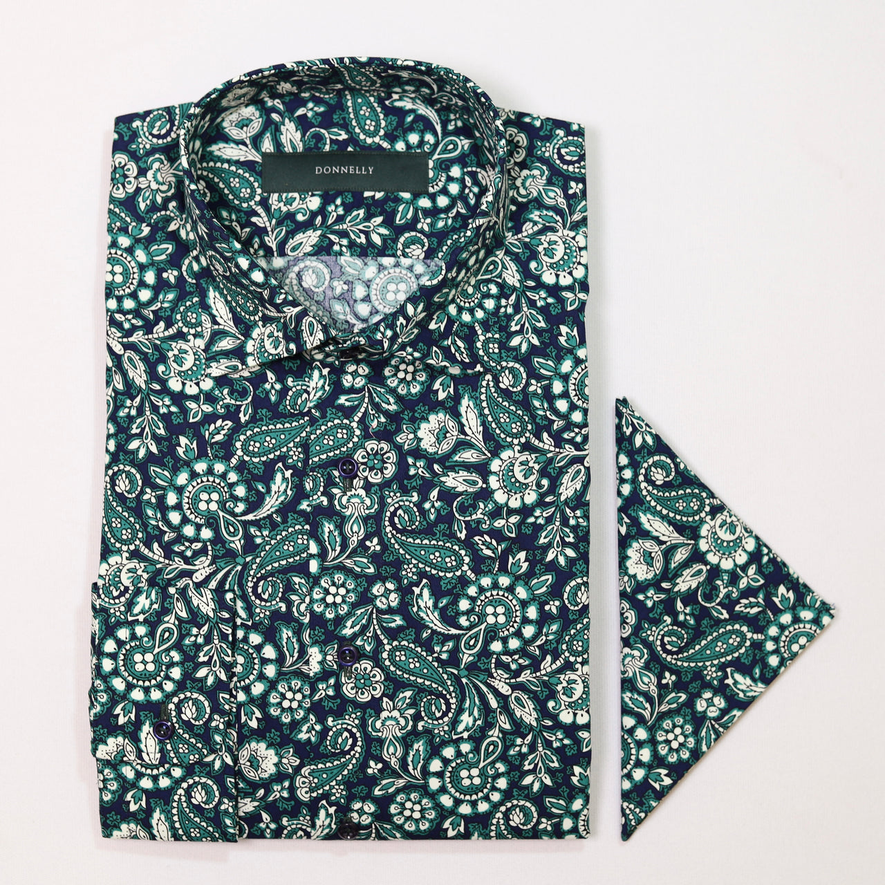 Donnelly Navy Paisley Shirt