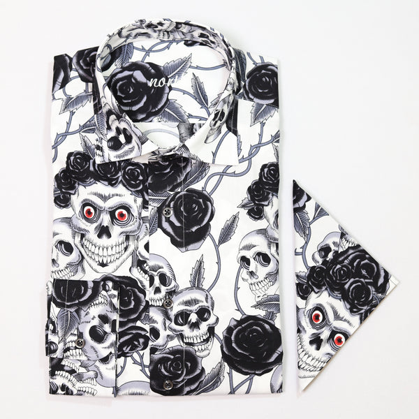 North Skull & Rose Shirt (Black & White)