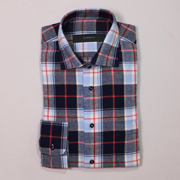 Donnelly Navy Check Flannel Shirt
