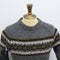 Fisherman Out of Ireland Fair Isle Crew Neck Sweater - Steel Wool