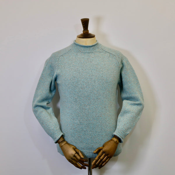 Fisherman Out of Ireland Rolled Crew Neck Sweater - Seastone