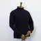 Fisherman Out of Ireland Rolled Turtle Neck Thick Seed Sweater - Navy