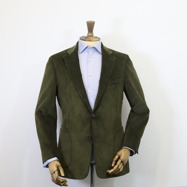DONNELLY Fine Italian Casual Corduroy Jacket - Olive