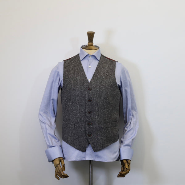 DONNELLY Irish Tweed Burgundy Grey Waistcoat