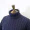 Fisherman Out of Ireland Cable Roll Neck Sweater - Navy