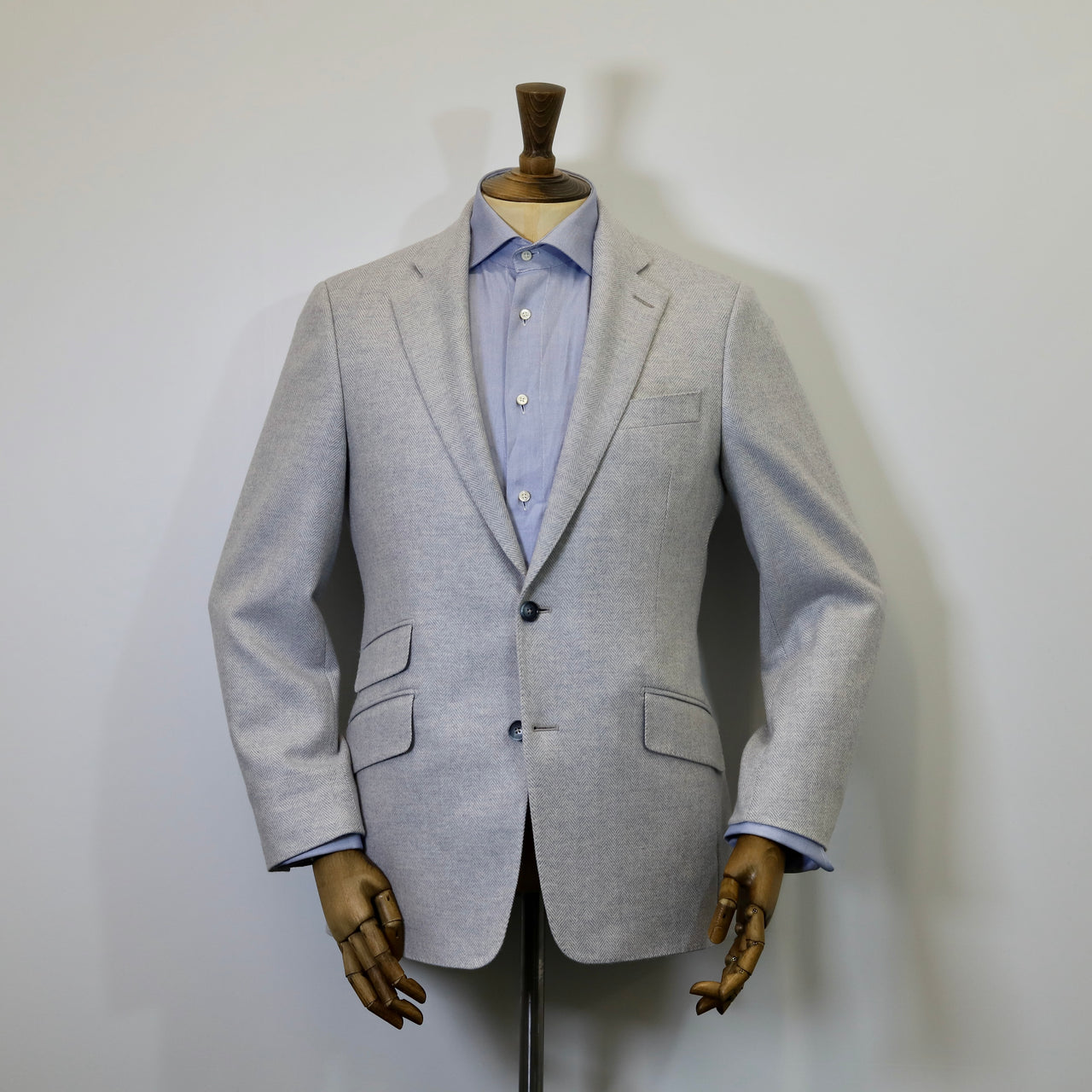 DONNELLY Herringbone Jacket - Pale Blue