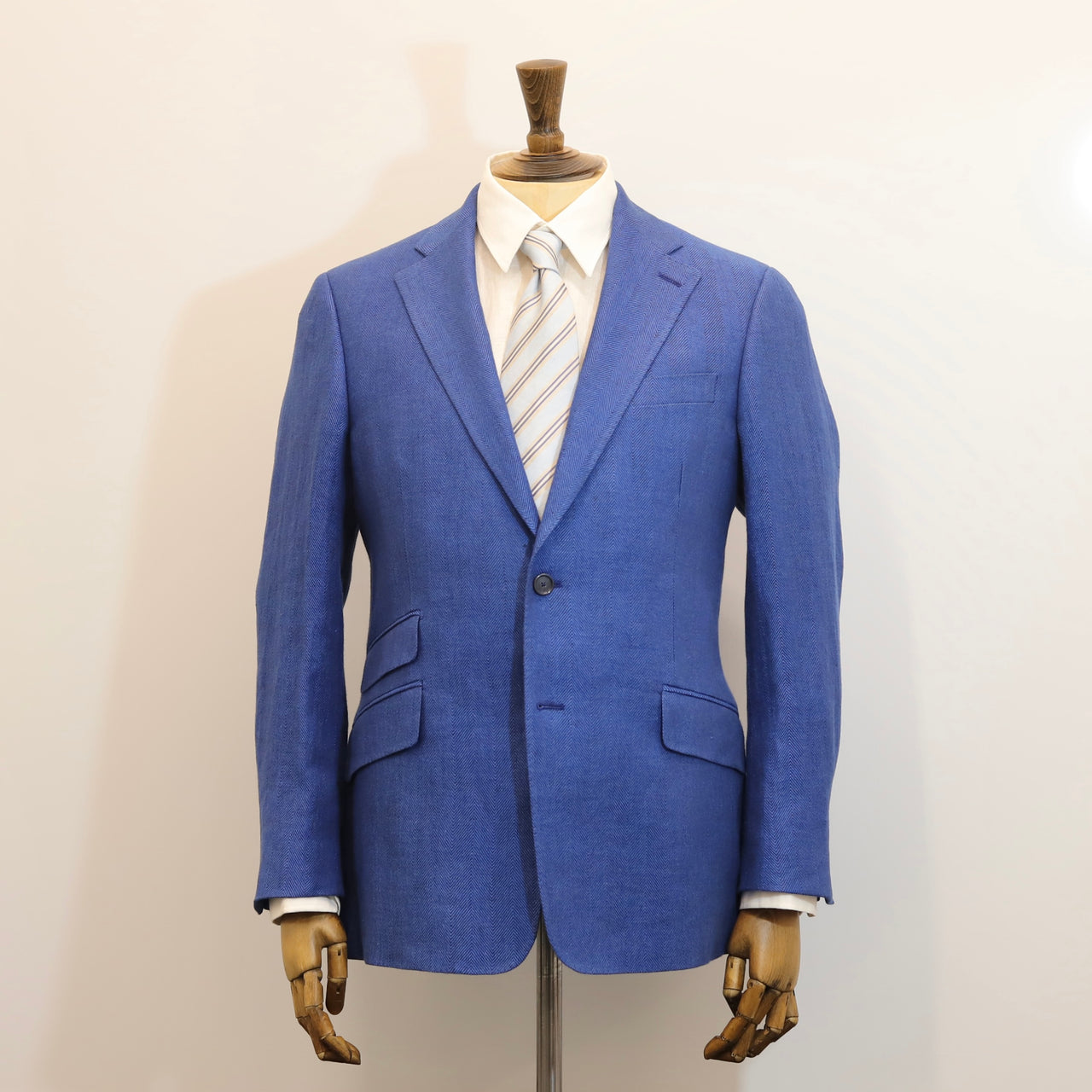 DONNELLY Cobalt Blue Irish Linen Herringbone Jacket