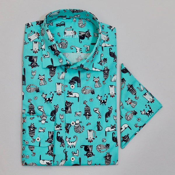 North Turquoise Meow Meow Shirt