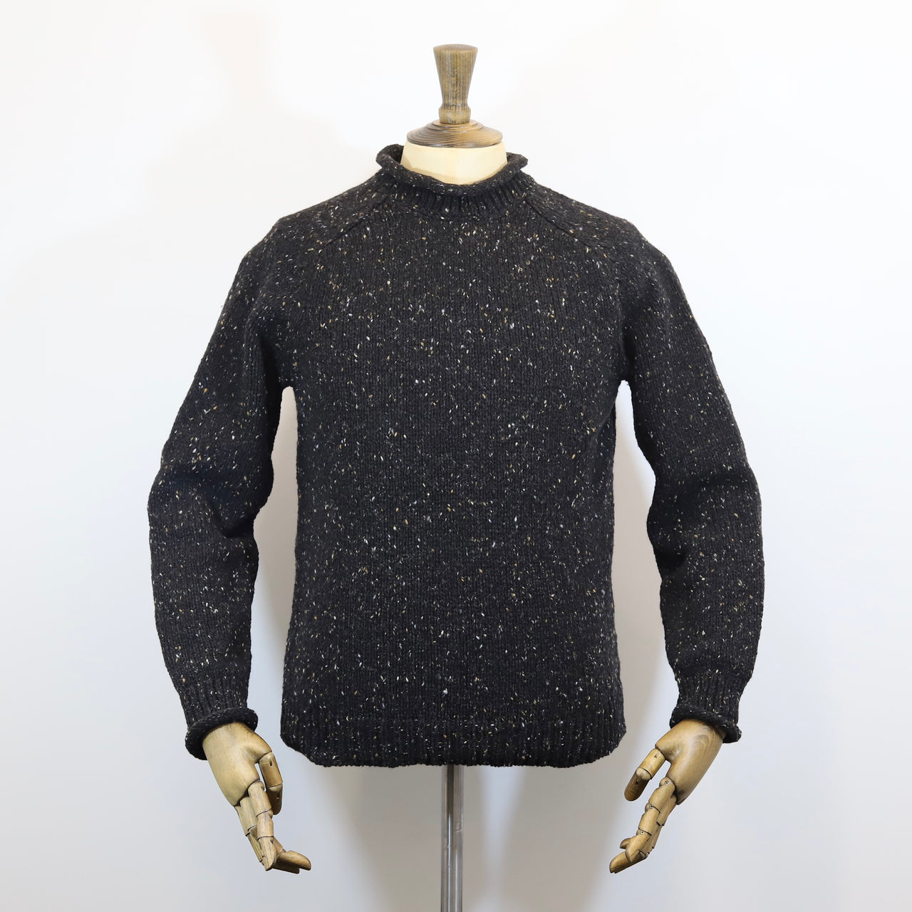 Fisherman Out of Ireland Raglan Rolled Crew - Raven