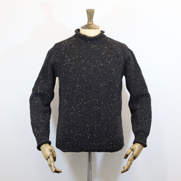 Fisherman Out of Ireland Raglan Rolled Crew - Raven