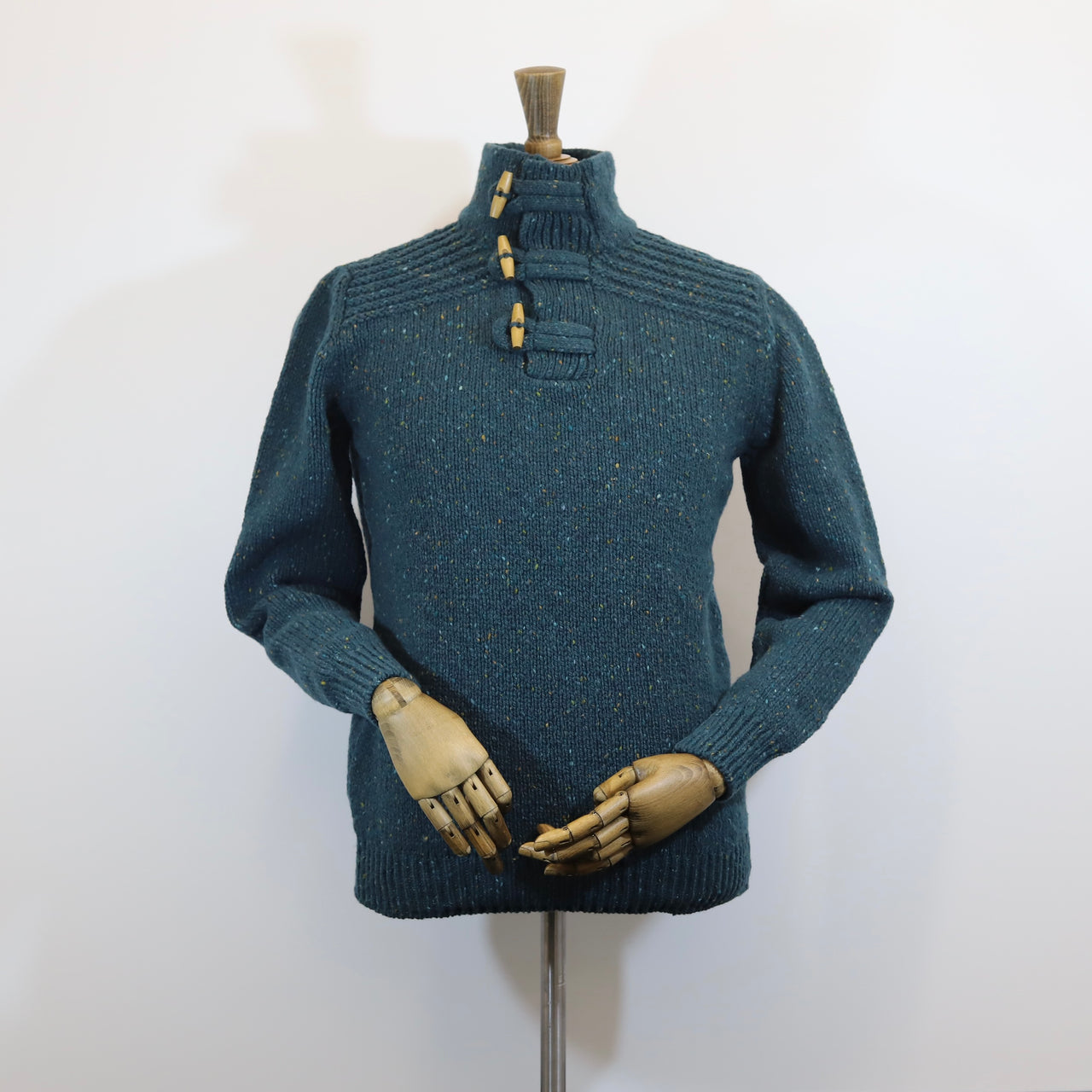 Fisherman Out of Ireland Toggle Neck Sweater - Scots Pine