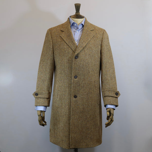 DONNELLY Donegal Tweed Herringbone Overcoat