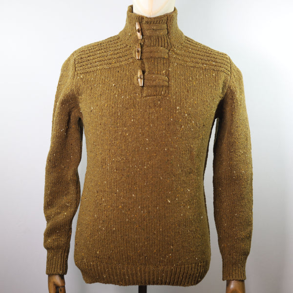 Fisherman Out Of Ireland Toggle Neck Sweater - Ochre
