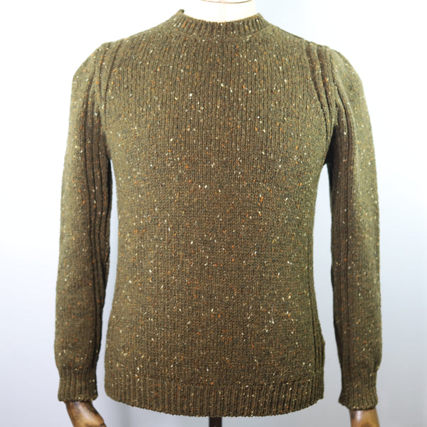 Fisherman Out Of Ireland Crew Neck Sweater - Olive