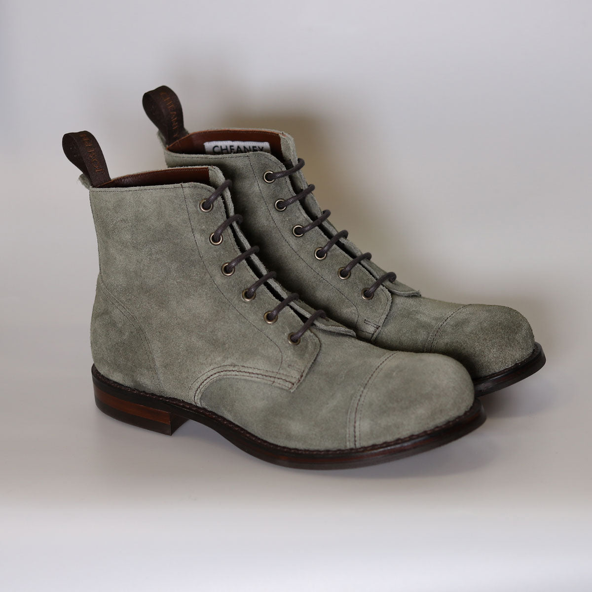 Rathmullan R Military Style Ankle Boot in Green Palio Suede