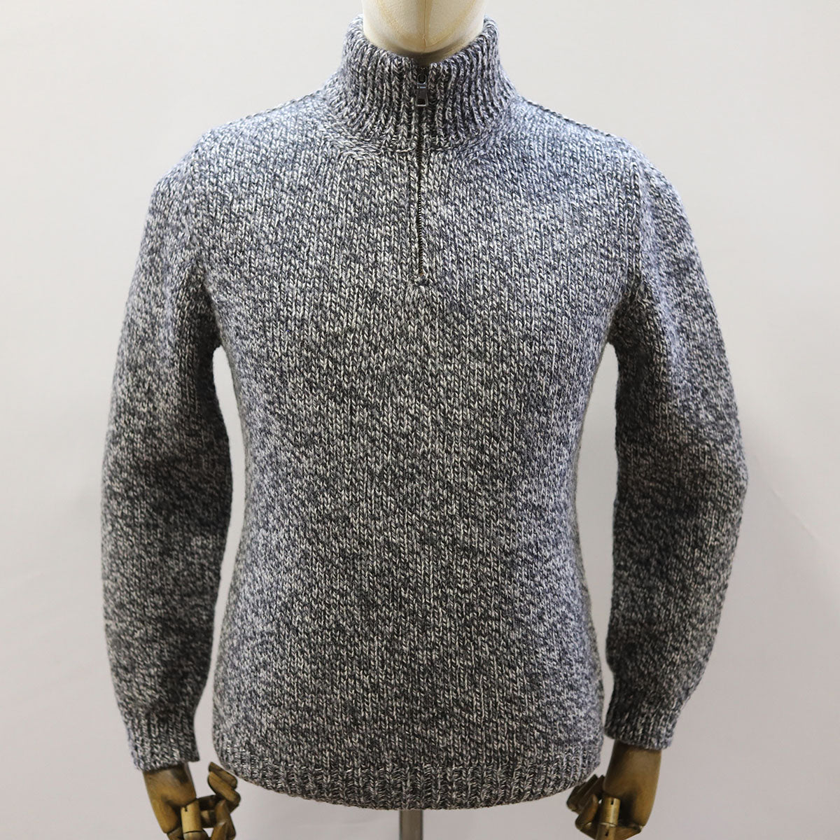 Fisherman Out Of Ireland Half Zip Sweater - Salt and Pepper
